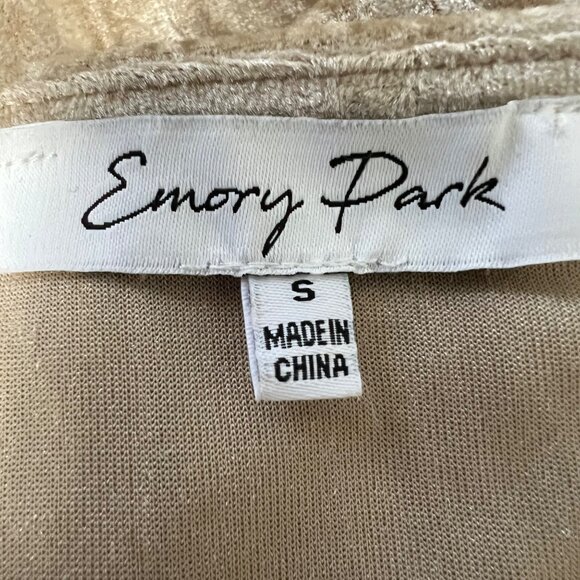 Emory Park Womens Long Sleeve Mini Dress Front Cutout Velvety Tan size Small - Picture 11 of 14